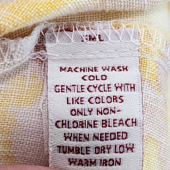 JM Collection Women's 100% Linen Button Down Shirt Artsy Sz 12 - Picture 8 of 8